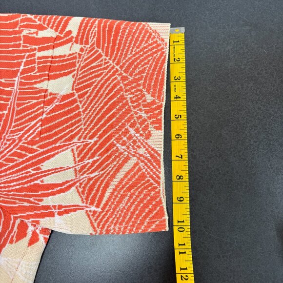 By Egreis Palm Tree Print Shorts Orange & Cream Boho Pull-On with Pockets Medium - Picture 10 of 10